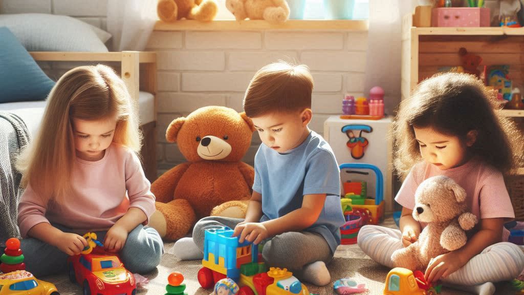 سرگرم کردن کودک با اسباب بازی های مختلف